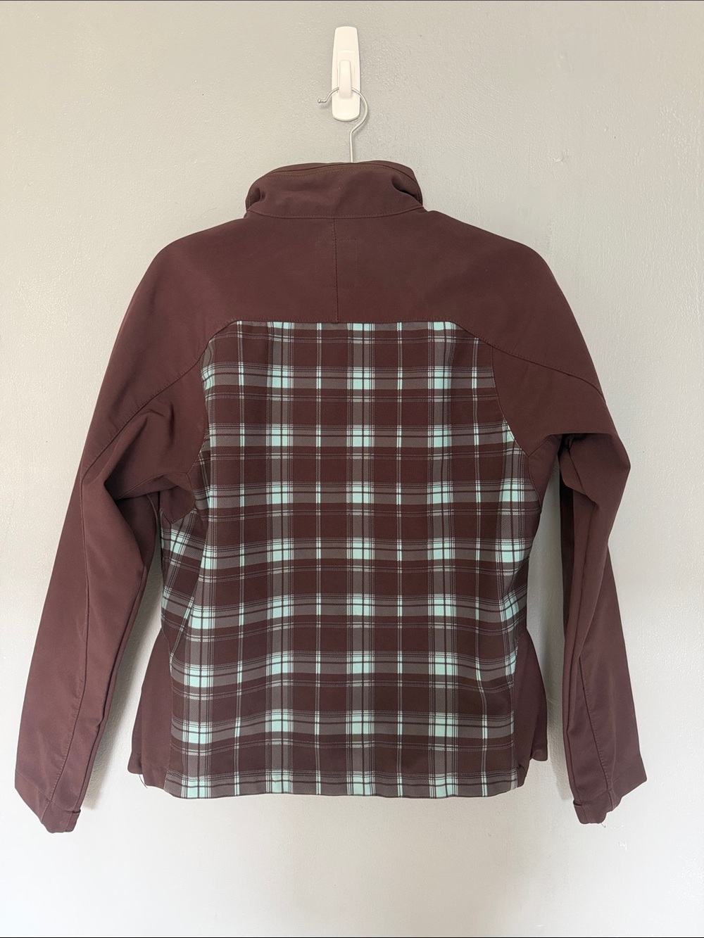 Storm Dickies Women’s Brown Jacket Teal Plaid Front - Picture 5 of 5